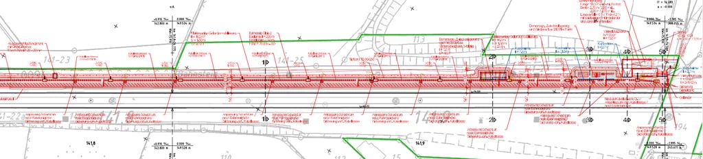 Rhein-Ruhr-Express (RRX) Außenäste Nordbögge Neubau der Bahnsteige 2 und 3 auf Baulänge von 220 m mit Kantenhöhe von 76 cm über Schienenoberkante Anpassung und Ergänzung der vorhandenen Beleuchtung