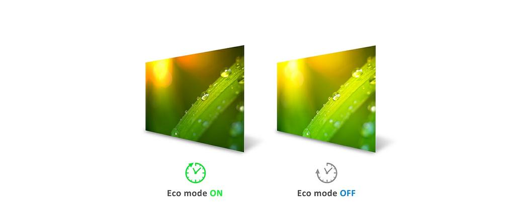 Der energieeffiziente Eco-Modus von ViewSonic stellt die Helligkeit optimal ein, um den Stromverbrauch zu senken, eine Ermüdung der