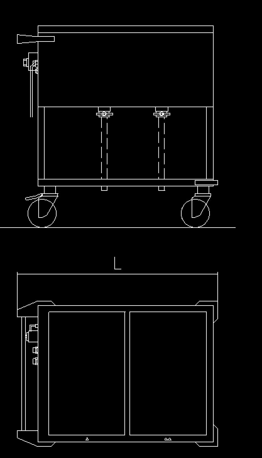 Unterbau offen, unbeheizt Speisenausgabewagen SAW-A Speisenausgabewagen SAW-B Im Unterbau eingeschweißt ist ein CNS- Abstellbord, vorbereitet für die Durchleitung der optionalen Beckenablaufrohre.