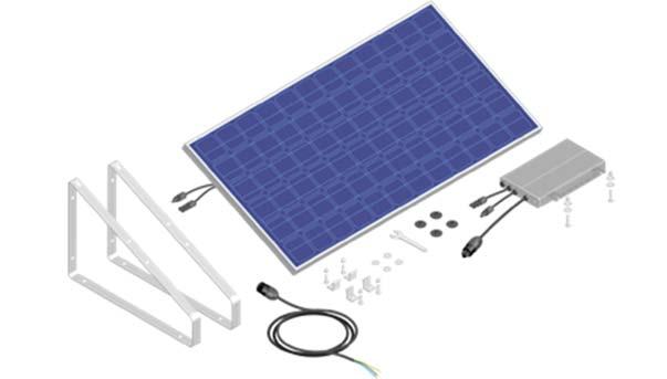 DGS SolarRebell: Komplettpaket: Solarmodul (250 Wp) Miniwechselrichter Unterkonstruktion