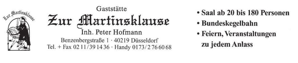 reins Düsseldorf-Bilk e.v. Schriftleitung: Mitarbeiter der Schriftleitung: von 1475 Tim Wiatrowski, Neusser Str. 133, 40219 Düsseldorf, Tel.