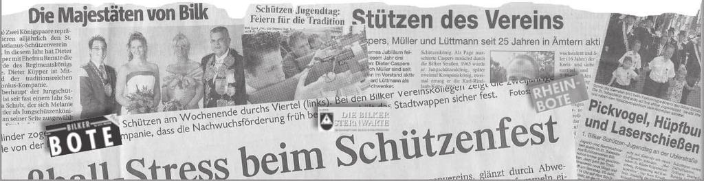 Allein sieben Sonderseiten zum Teil sogar farbig erschienen in der Rheinischen Post und im Düsseldorfer Anzeiger, hinzu kamen zahlreiche Berichte und Meldungen in den Lokalteilen.