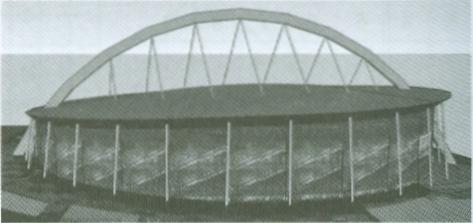 Aufgabe W4b/2013 Die Grafik zeigt die Lanxess Arena in Köln. Sie wird von einem parabelförmigen Bogen überspannt. Dieser lässt sich mit der Gleichung +, beschreiben.