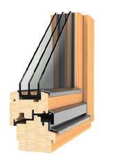 Holz-Alu-Fenster Stratos Classic /0,78 (5) Einflügelige Fensterelemente haben Drehkippbeschläge. Bei niedrigen Fensterelementen ist abhängig vom Format unter Umständen nur ein Kipp-Beschlag möglich.