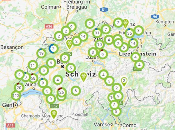 2019: 1 600 Stationen in der Schweiz