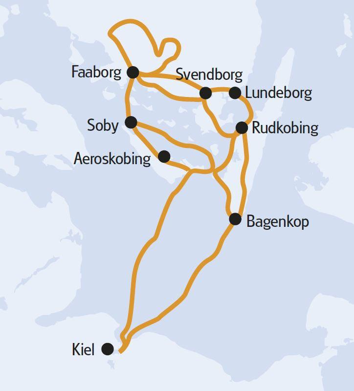 schließen 1. Tag: Anreise nach Kiel Die Crew erwartet Sie ab 18:00 Uhr an Bord.