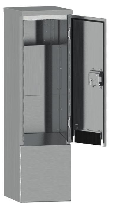 415 mm - Gehäuse aus hochwertigem V2A-Edelstahl - Oberfläche Strichschliff - Tür mit Kastenschloss und Profilhalbzylinder,