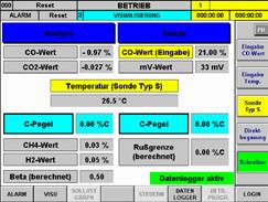 Messbereich Kohlenmonoxid: 0... 50 Vol.% Messbereich Kohlendioxid: 0... 1 Vol.% (optional 0... 2,5 Vol.%) Messbereich Methan: 0... 25 Vol.% (optional 0... 10 Vol.%) Messbereich Wasserstoff: 0... 60 Vol.