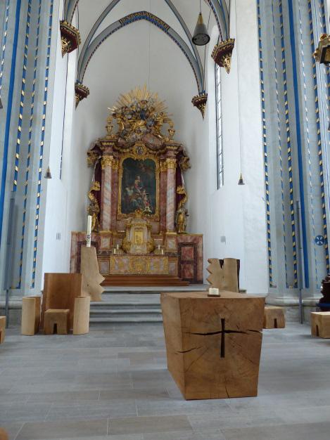 Der ehemalige Hochaltar des Klosters Kamp, der seit vielen Jahren in anderer Anordnung der Bildtafeln in der Pfarrkirche St.