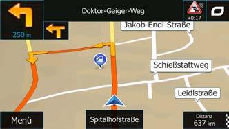 Von Verkehrsmeldungen betroffene Straßenabschnitte werden auf der Karte in einer anderen Farbe dargestellt.