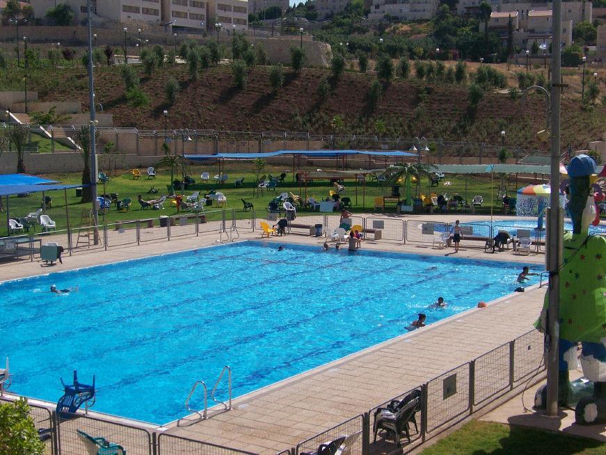 Angela Godfrey-Goldstein UND EIN GANZES SCHWIMMBAD FÜR ISRAELISCHE SIEDLER Israelische Siedler erfreuen sich des Schwimmbads in Ma aleh Adumim, einer nach internationalem Recht illegal errichteten