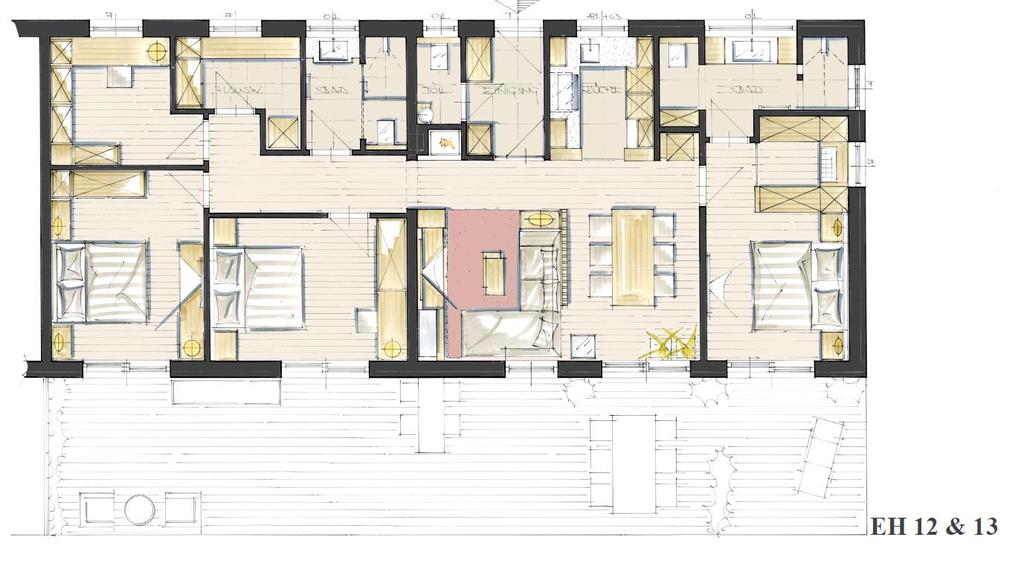 Projekt Zirbitzkogelblick Ein Beispiel für eine Wohnungszusammenlegung: Top 12&13: Wohnungszusammenlegungen: Optional besteht auch die Möglichkeit, eine 2Zimmer-Wohnung mit einer angrenzenden