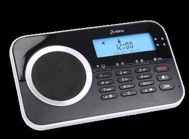 Basiseinheit in schwarz oder weiß erhältlich auf bis zu 32 Komponenten erweiterbar Displaybeleuchtung nach Alarmstatus in blau oder gelb (Alarm) Alarmbenachrichtigung per Sprachanruf aufs Telefon