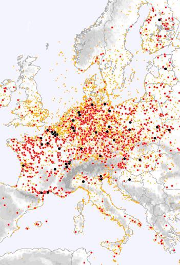 Schwere Tornados extrem selten extrem kleinräumig / kurzlebig extrem heftig extremer Impact Tornados in Europa Entstehen im Bereich von rotierenden