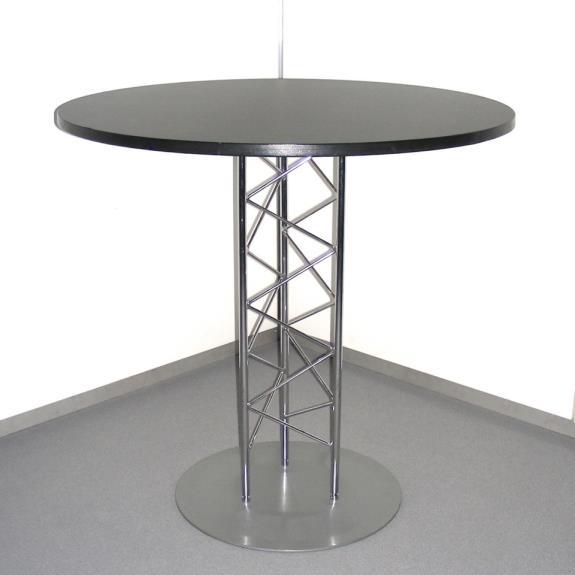 Sitztisch Milano, schwarz oder weiß Durchmesser 80 cm Höhe 78 cm Platte: Holz mit Schichtstoff Gestell: Stahl