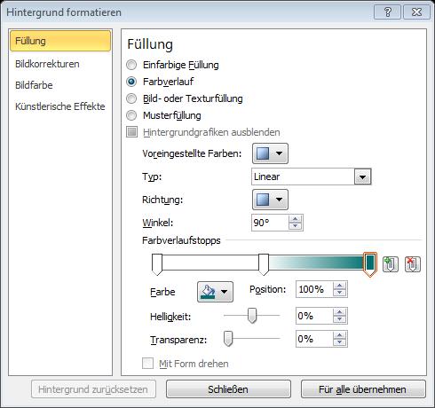 13. Passen Sie ggf. die Größe der Grafik an: Durch Ziehen an den Eckpunkten oder durch Eingabe der Werte auf der REGISTERKARTE BILDTOOLS FORMAT in der GRUPPE GRÖSSE (der 2.