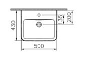 AKTIV Waschtisch 500 mm optional mit Halbsäule für Waschtisch mit Überlauf, mit Hahnloch eckig, 500 x 430 mm 018067001 018067501 Halbsäule inkl.