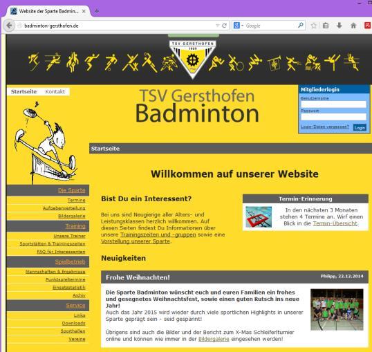 Wir bitten um Eingabe Ihrer Kontaktdaten und der persönlichen Daten Ihres Kindes: 1) Zugangsdaten bitte unter info@badminton-gersthofen.de anfordern!
