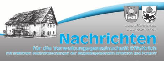 Jahrgang 38 Freitag, den 24. Juli 2015 Nummer 30 Amtliche Bekanntmachungen Verwaltungsgemeinschaft Effeltrich Wegen Umbaumaßnahmen bleiben am Dienstag, den 28.07.