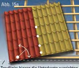 18 bis 20 mm dicker als die Regellatte sein, um den Höhenunterschied auszugleichen. Denken Sie dabei an einen ausreichenden Überstand des Profiles in die Dachrinne.