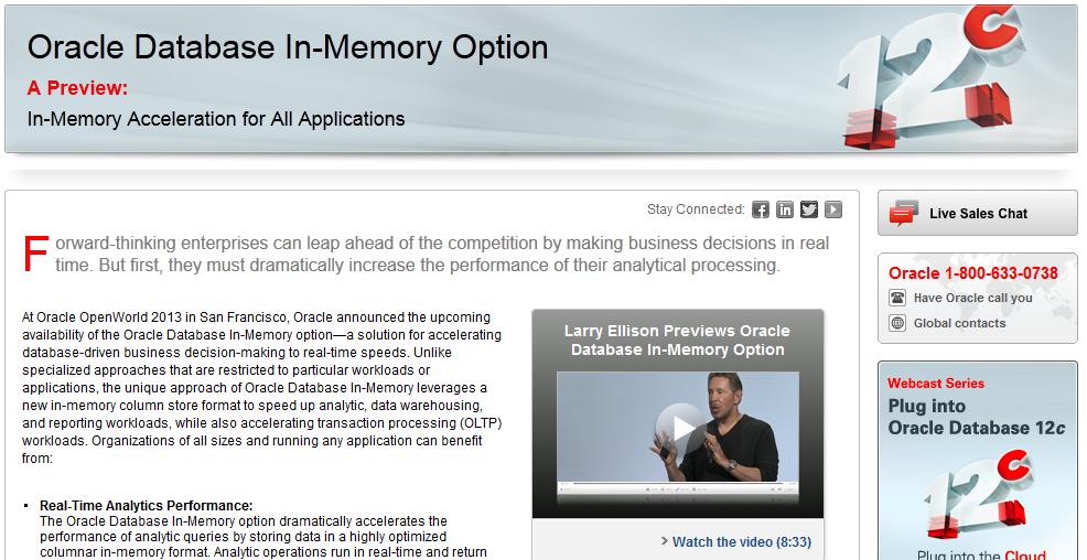 Oracle Database In Memory