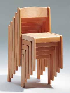 Durch die geformten Sitz- und Rückenlehnen bieten sie nicht nur besten Sitzkomfort für Große und Kleine, sondern auch ein attraktives Gesamtbild im Einklang von Tisch und Stuhl.