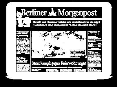 Anzeigen, Sonderthemen, Rubrikenmärkte und Magazine werden in der Berliner Morgenpost veröffentlicht.