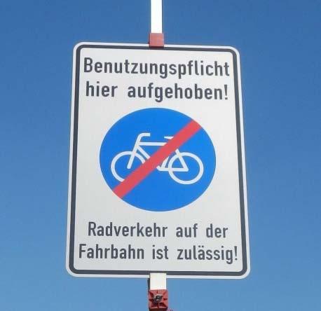 Vorsorge gegen unerlaubtes Parken erforderlich Radwege ohne Benutzungspflicht sind