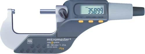 2-2 - Digital Mikrometer IP 54 mit Datenausgang Genauigkeit DIN 863 Teil 1 - Staub- und Spritzwassergeschützt IP 54 nach IEC 60529 - Mit Datenausgang RS 232 (bei Nutzung nur IP40) - Vorgezogene