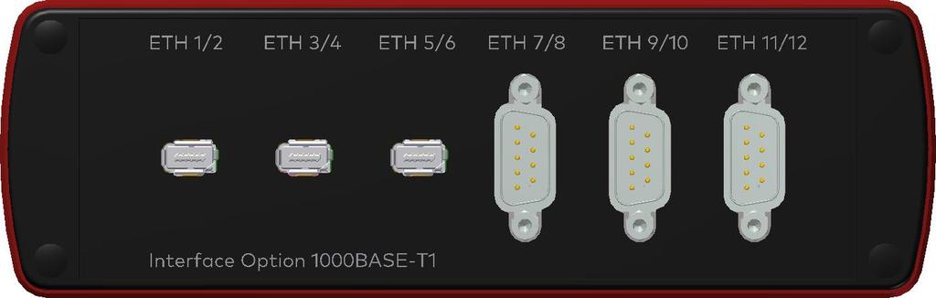 2.8 Interface Option 1000BASE-T1 2.8.1 Anschlüsse Geräteanschlüsse Abbildung 18: Ethernet CH1...CH12 Ethernet CH1...CH6 (ix Industrial ) ix Industrial Anschlüsse für 100BASE-T1/1000BASE-T1 (z. B.