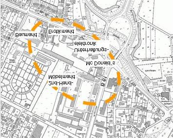 Für die Flächen zum Kreuzungsbereich Lübbecker Straße/ Ringstraße soll untersucht werden, ob diese grundsätzlich für Einzelhandel geeignet sind.