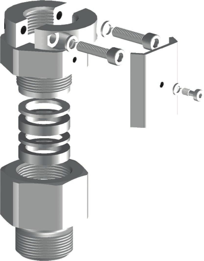 4 Montage Die Klemmschelle (1) wird dadurch gegen das Rohr gezogen und fixiert das Rohr des Sensors in dieser Position 8.
