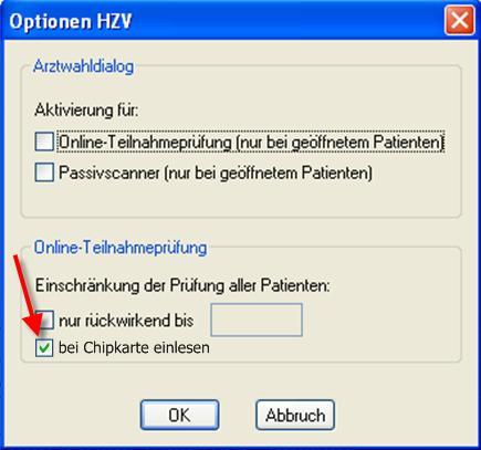 Legen Sie für einen HzV BKK Bosch BaWü geeigneten Patienten einen KV-Schein an, so steht Ihnen auf dem Schein der Druckknopf Prüfung HZV Teilnahmestatus zur Verfügung:.