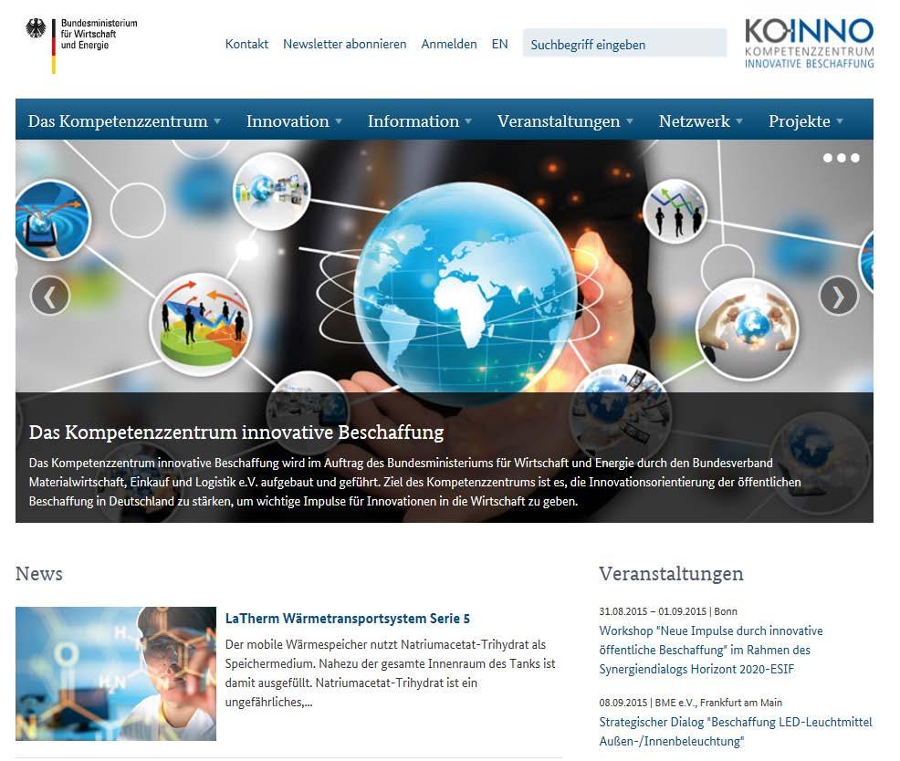 Die Internetplattform www.koinno-bmwi.