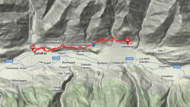 VALTELLINA Trail der Weine Ambassador Marco De Gasperi STAGE 2 Länge: 15 km Höhengewinn: 750 mt D+ Technischen Daten: Weg mit Höhen und Tiefen, aber ohne besonderen technischen Schwierigkeiten, immer