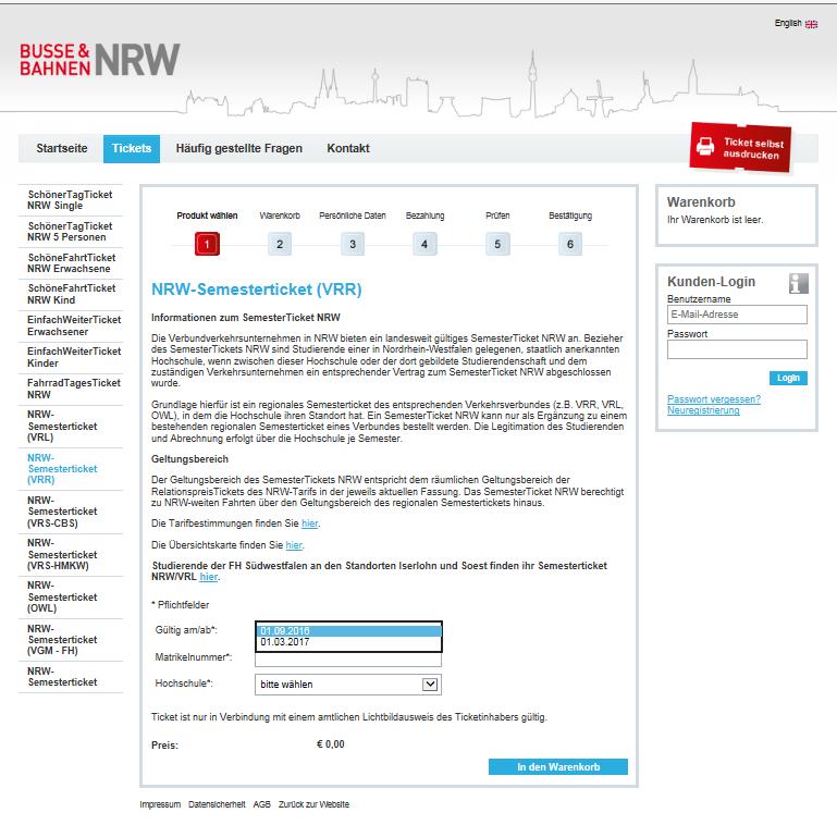 NRW- Semesterticket im NRW-Ticketshop Das NRW-Semesterticket ist über den NRW- Ticketshop abrufbar: www.ots-nrw.de 1.