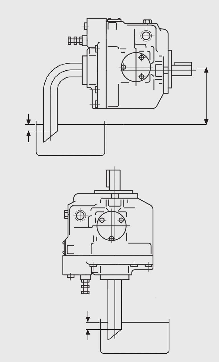 Der Innendurchmesser der Leckölleitung sollte gleich oder größer als der Leckölanschluss sein, um den Druck im Pumpengehäuse so gering wie möglich zu halten.