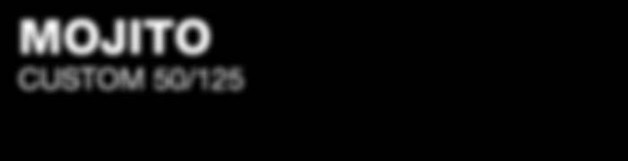 MOJITO CUSTOM 50/125 BIANCO APRILIA NERO APRILIA Großes Windschild, sportliches Windschild, Gepäckträger, Topcase New Concept, Seitenständer, Seitenschutz,