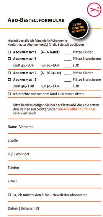 26 14. September 2018 Woche 37 Bildung und Kultur So viel. So nah. Kindertheater Unser Kindertheater-Abo ist da!