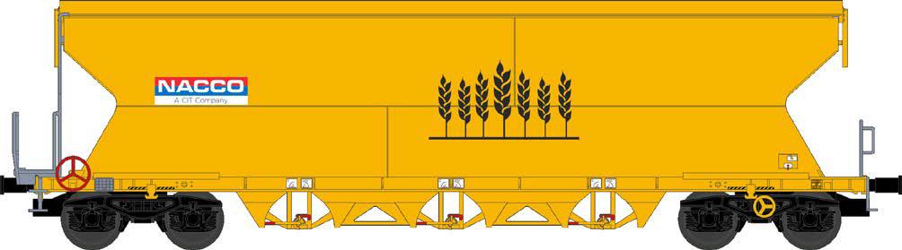 Silowagen für Getreidetransport Tagnpps 101m³, NACCO, Ep. 6 Art.nr. 211600-211605 Die Firma NACCO mit Sitz in Frankreich ist eine bedeutende Full-Service-Leasinggesellschaft für Bahnwaggons in Europa.