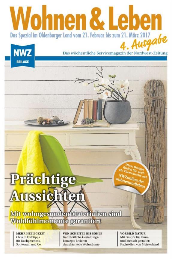 Die Veröffentlichung der Beilagen auf NWZonline.de und Ihrer Anzeige auf NWZonline.de/wohnenundleben maximieren Ihre Reichweite! Erscheinungstermine: Jeden Dienstag vom 21.02. bis 21.03.