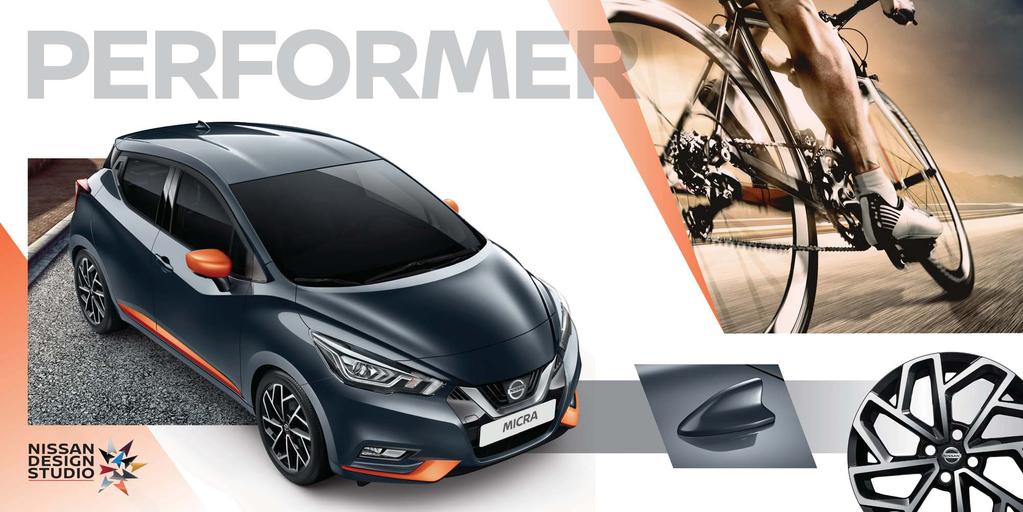 Verbinden Sie die Karosseriefarbe Gunmetal Grey mit einem Außendesign- Paket in Energy Orange.