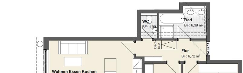 6,39 m² WC 1,99