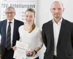 Jahresheft 2017 / 18 Turn- und Sportverein Vilsbiburg 25 Tina Zehentbauer - TSV-Jugendsportlerin des Jahres 2017 Eine schnelle Auffassungsgabe, ihre Vielseitigkeit und ihr Ehrgeiz sind ihre Stärken