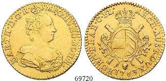 000,- Souverain d or 1754, Antwerpen. 5,47 g. Brustbild / Wappen. Gold.