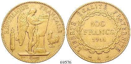 69576 III. Republik, 1871-1940 100 Francs 1911, A.