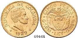 ss+ 110,- 69602 69448 KOLUMBIEN Republik, seit 1886 100 Pesos 1969.