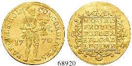 ss/ss-vz 340,- NIEDERLANDE, GRONINGEN, PROVINZ 7 Gulden (1/2 Goldener Reiter) 1761.