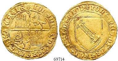 69714 SPANIEN, KASTILIEN UND LEON - KÖNIGREICH Juan II., 1406-1454 Dobla de la Banda o.