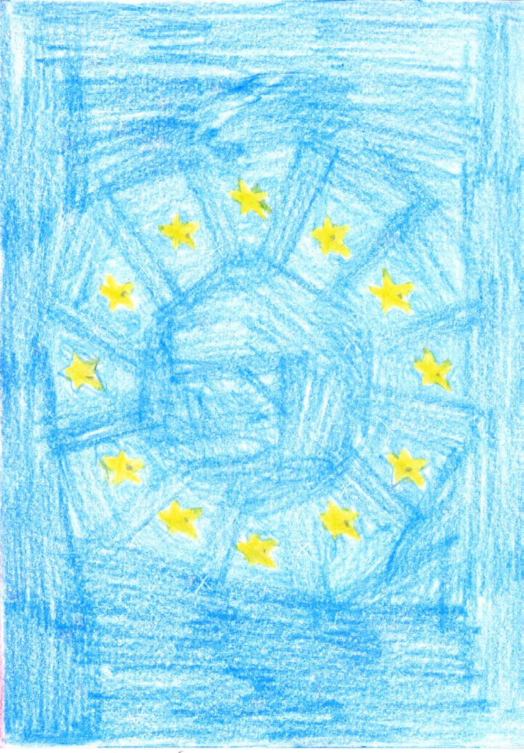 Die Flagge von Österreich, gezeichnet von Martin. Die Flagge der EU, gezeichnet von Martin.
